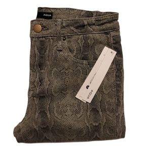 Aqua Women's Snake Print Skinny Jeans